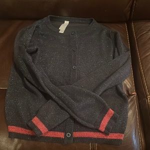 Light navy blue sparkly jacket button down for girls size 10